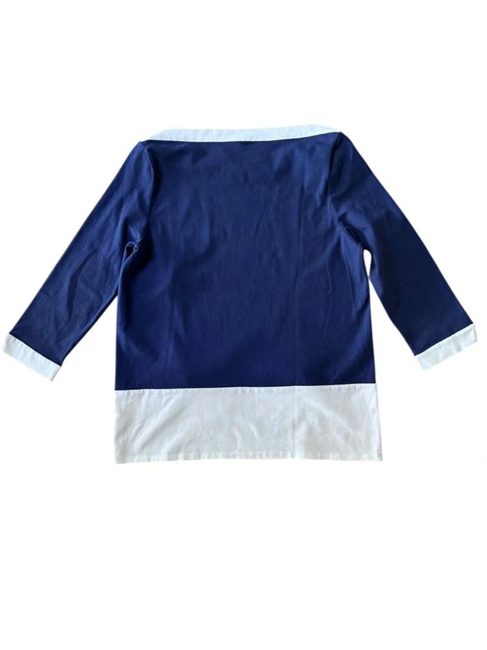 NWT Kate Spade Mazie Boatneck Top Nautical Navy White Size XL